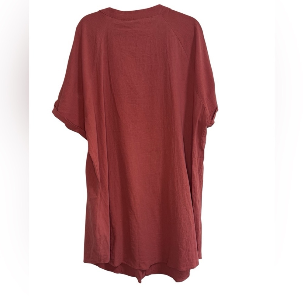 Salmon Oversized Button Down Dress - Picture 3 of 5